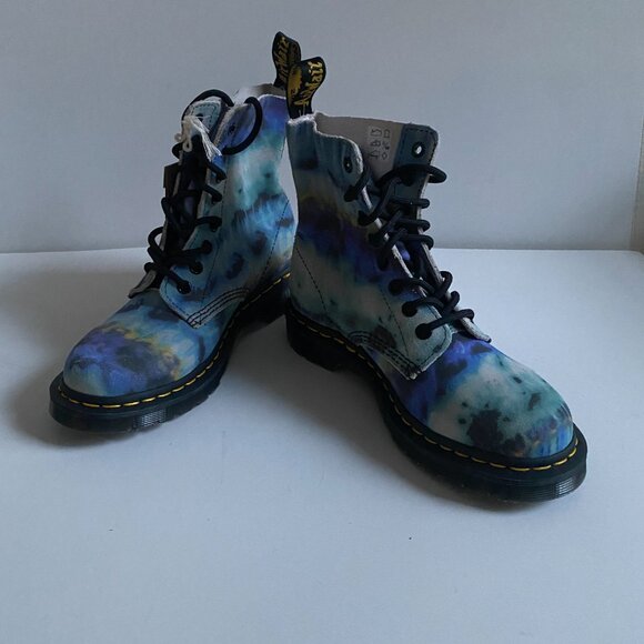 NWT Dr. Martens 1460 Pascal Blue Tie Dye Leather Women's Boots Size 6 27242 - Picture 5 of 16